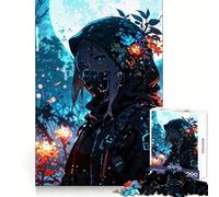 Puzzle da 1000 pezzi con ragazza anime nella foresta per adolescenti, ideale per migliorare la memoria, per una piacevole distrazione, con taglio laser e un regalo premuroso (50x75cm)