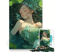 Puzzle da 1000 pezzi con ragazza anime nell'acqua,ideale per adolescenti,gioco di memoria e logica,con incastri precisi e pezzi che non si staccano,perfetto da portare in viaggio