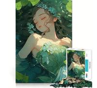 Puzzle da 1000 pezzi con ragazza anime nell'acqua,ideale per adolescenti,gioco di memoria e logica,con incastri precisi e pezzi che non si staccano,perfetto da portare in viaggio