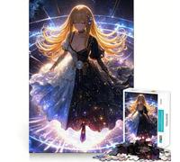 Puzzle da 1000 pezzi con ragazza anime nello spazio,ideale per adolescenti,gioco di memoria e logica,con incastro perfetto e pezzi che non si staccano,perfetto da portare in viaggio (38x52cm)
