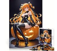 Puzzle da 1000 pezzi con ragazza anime sexy per Halloween, ideale per adolescenti, per un recupero della memoria, un miglioramento della calma mentale e un'opera d'arte da collezione 50x75cm