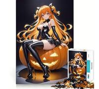 Puzzle da 1000 pezzi con ragazza anime sexy per Halloween, ideale per adolescenti, per un recupero della memoria, un miglioramento della calma mentale e un'opera d'arte da collezione 50x75cm