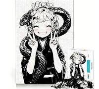 Puzzle da 1000 pezzi con ragazza anime sorridente e serpente, per adulti, gioco di logica e antistress, taglio preciso, regalo perfetto 50x75cm