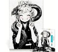 Puzzle da 1000 pezzi con ragazza anime sorridente e serpente, per adulti, gioco di logica, per interni, taglio di precisione, regalo prezioso 38x52cm
