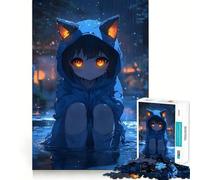 Puzzle da 1000 pezzi con ragazza anime sotto la pioggia,gioco creativo con componenti robusti e ben definiti,ideale da portare in viaggio,perfetto come regalo (38x26cm)