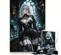 Puzzle da 1000 pezzi con ragazza anime steampunk in laboratorio, ideale per adolescenti, un giocattolo che stimola la riflessione e il divertimento, perfetto per un regalo di Natale 38x52cm