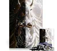 Puzzle da 1000 pezzi con ragazza anime Yin Yang con corna, ideale per adolescenti, per migliorare la memoria, facile da srotolare e perfetto come regalo per le vacanze (50x75cm)