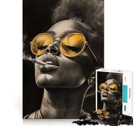 Puzzle da 1000 pezzi con ragazza che fuma marijuana, ideale per adulti, gioco di logica, svago e relax a casa, con taglio preciso, regalo perfetto 38x52cm