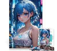 Puzzle da 1000 pezzi con ragazza cyberpunk anime,gioco per lo sviluppo delle capacità cognitive,superficie liscia e priva di sbavature,rilassante attività di gruppo al chiuso (50x75cm)