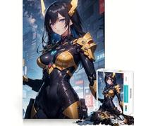 Puzzle da 1000 pezzi con ragazza cyberpunk anime per adulti,divertente da assemblare,solido e sicuro,ideale per il divertimento in famiglia e per le serate in famiglia (38x26cm)