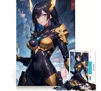 Puzzle da 1000 pezzi con ragazza cyberpunk anime,sfida mentale,taglio di alta precisione,divertente sfida per il tempo di attesa (38x52cm)
