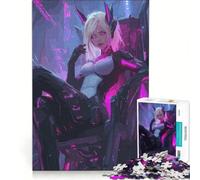 Puzzle da 1000 pezzi con ragazza cyberpunk sul trono, gioco educativo, antistress, compleanno e Natale 38x52cm