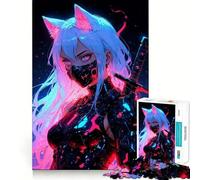 Puzzle da 1000 pezzi con ragazza cyborg anime per adulti,divertente da assemblare,solido e sicuro,ideale per il divertimento in famiglia e per le serate in famiglia (38x26cm)