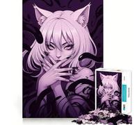 Puzzle da 1000 pezzi con ragazza dalle orecchie da gatto e tentacoli scuri,taglio premium,gioco creativo per la mente,pace,divertimento,decorazione natalizia da parete (50x75cm)