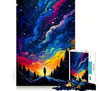 Puzzle da 1000 pezzi con ragazza della foresta e stella,pixel art,gioco divertente e stimolante per la mente,ideale per momenti di relax e per il Natale (38x26cm)