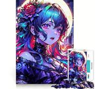 Puzzle da 1000 pezzi con ragazza demone anime per adolescenti,divertente da giocare,con incastri precisi e senza spazi vuoti,ideale per il divertimento in famiglia (50x75cm)