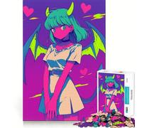 Puzzle da 1000 pezzi con ragazza diavolo anime con le ali,ideale per adolescenti,per un gioco divertente e coinvolgente,con incastri precisi e senza spazi vuoti,perfetto per una serata in famiglia