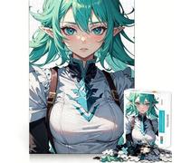 Puzzle da 1000 pezzi con ragazza elfa anime,gioco di concentrazione,tecnica di taglio professionale,hobby affascinante per i momenti di svago (50x75cm)