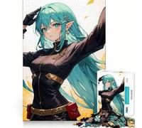 Puzzle da 1000 pezzi con ragazza elfa anime,ideale per allenare la mente,con incastri precisi e senza spazi vuoti,un'attività divertente per rafforzare i legami affettivi (38x26cm)