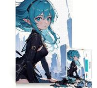 Puzzle da 1000 pezzi con ragazza elfa anime per adolescenti,stimolante per la mente,divertente,con taglio di alta precisione,attività rilassante e distensiva (50x75cm)