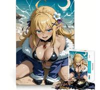 Puzzle da 1000 pezzi con ragazza elfa anime sulla spiaggia,ideale per adolescenti,gioco stimolante per la mente,montaggio sicuro e sicuro,attività divertente per tutta la famiglia (50x75cm)