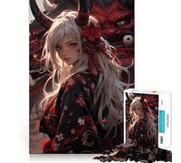 Puzzle da 1000 pezzi con ragazza elfa demone anime,gioco di concentrazione,tecnica di taglio professionale,hobby affascinante per i momenti di svago (50x75cm)