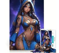 Puzzle da 1000 pezzi con ragazza gatta dagli occhi azzurri,gioco di precisione e divertimento,attività stimolante per la mente,svago rilassante,regalo di compleanno 38x26cm