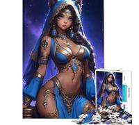 Puzzle da 1000 pezzi con ragazza gatta dagli occhi azzurri ideale per compleanni e Natale decorazione per la casa gioco educativo adatto a persone dai 14 anni in su (50x75cm)