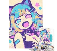 Puzzle da 1000 pezzi con ragazza gatto anime pop art gioco per famiglie sfida per l'intelligenza giocattolo avvincente ottimo regalo per compleanni (dimensioni 38x52cm)