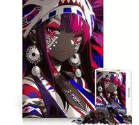 Puzzle da 1000 pezzi con ragazza guerriera anime per adolescenti, stimola la memoria, crea un'atmosfera rilassante, taglia fine e regala una sorpresa festiva (38x52cm)