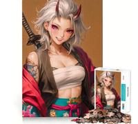 Puzzle da 1000 pezzi con ragazza guerriera Oni in kimono per adolescenti, gioco di logica, giocattolo per la casa, divertimento assicurato, taglio preciso, regalo perfetto (50x75cm)
