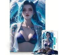 Puzzle da 1000 pezzi con ragazza in bikini e volpe in piscina,taglio preciso,gioco di abilità cognitive,gioco rilassante,regalo di compleanno (50x75cm)