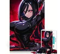 Puzzle da 1000 pezzi con ragazza ninja anime rossa per adulti e ragazzi, gioco di abilità rilassante e divertente, con bordi precisi, regalo per le festività (50x75cm)
