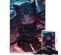 Puzzle da 1000 pezzi con ragazza ninja dalle orecchie di gatto per adolescenti,stimolante per il pensiero,ideale per il tempo libero e la fuga dalla realtà,perfetto per le vacanze (38x26cm)