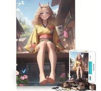 Puzzle da 1000 pezzi con ragazza Oni nel villaggio, ideale per adolescenti, stimola la logica, allevia la tensione, con bordi di qualità, perfetto come regalo di Babbo Natale (50x75cm)