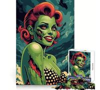 Puzzle da 1000 pezzi con ragazza pin-up zombie per adolescenti, allenamento della concentrazione, evasione rilassante, assemblaggio preciso, regalo premuroso (38x26cm)