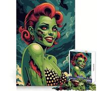 Puzzle da 1000 pezzi con ragazza pin-up zombie per adolescenti, stimola la mente, crea un'atmosfera tranquilla, bordi uniformi, ideale per le vacanze (50x75cm)