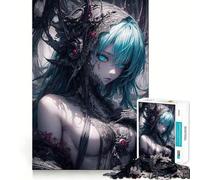 Puzzle da 1000 pezzi con ragazza robotica dai capelli blu per adulti ideale per stimolare la memoria favorire il rilassamento mentale e ottenere un taglio preciso perfetto come regalo di compleanno