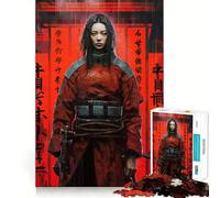Puzzle da 1000 pezzi con ragazza samurai cyberpunk per adulti, ideale per rafforzare la memoria, divertimento e svago, con bordi di qualità e design elegante (38x52cm)
