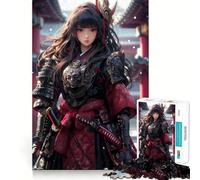Puzzle da 1000 pezzi con ragazza samurai in stile anime ideale per adolescenti gioco stimolante per l'intelletto e il relax mentale con taglio di qualità perfetto come regalo per le vacanze (38x52cm)