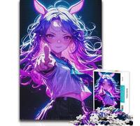 Puzzle da 1000 pezzi con ragazza samurai magica, anime, decorazioni per la casa, regali di Babbo Natale segreto per 14+ anni, gioco di puzzle offerto, 38x26cm