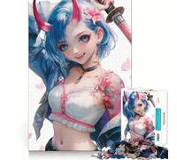 Puzzle da 1000 pezzi con ragazza Samurai Oni, ideale per adulti, per migliorare la memoria, alleviare l'ansia, assemblare e creare un regalo artistico (38x26cm)