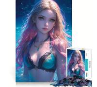 Puzzle da 1000 pezzi con ragazza sexy in bikini in stile anime,giunture lisce,divertimento logico,gioco di logica,gioco casual,regalo di Natale (38x52cm)