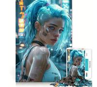 Puzzle da 1000 pezzi con ragazza sexy in stile cyberpunk, ideale per adolescenti, gioco di logica, antistress, taglio preciso e artistico 38x26cm