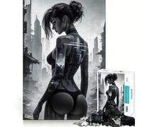 Puzzle da 1000 pezzi con ragazza sexy in stile cyberpunk per adolescenti, gioco di logica solido, divertimento rilassante, taglio di precisione, oggetto da collezione per Babbo Natale 50x75cm