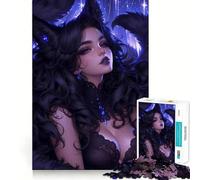 Puzzle da 1000 pezzi con ragazza volpe dai capelli neri,sexy e dalle articolazioni affilate,gioco di costruzione che favorisce la concentrazione,gioco tranquillo,divertimento assicurato
