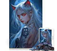 Puzzle da 1000 pezzi con ragazza volpe demoniaca dai capelli bianchi, ideale per allenamento mentale e svago, con bordi definiti, perfetto per una sorpresa di compleanno (50x75cm)
