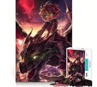 Puzzle da 1000 pezzi con ragazzo anime a cavallo di un drago,ideale per stimolare la concentrazione e creare un puzzle divertente,tagliato al laser per un incastro perfetto Attività per rafforzare