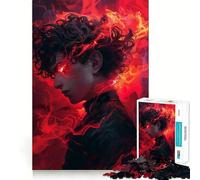 Puzzle da 1000 pezzi con ragazzo anime arrabbiato,gioco di abilità mentale,incastro stabile,parti che non si spostano,passatempo divertente per i lunghi weekend (50x75cm)