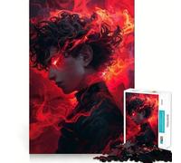 Puzzle da 1000 pezzi con ragazzo anime arrabbiato,gioco di concentrazione mentale,taglio di precisione,bordi lisci,gioco significativo per costruire connessioni (38x26cm)